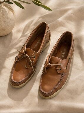 Sperry Tan Brown Leather Boat Shoes